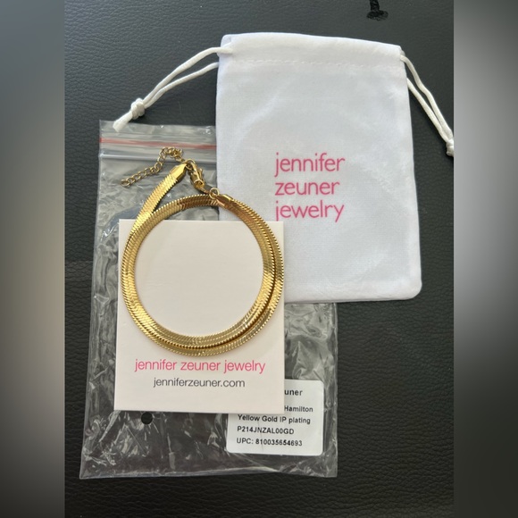 $179 MSRP 14K Gold Plated Hamilton Herringbone Adjustable Necklace - Picture 4 of 5